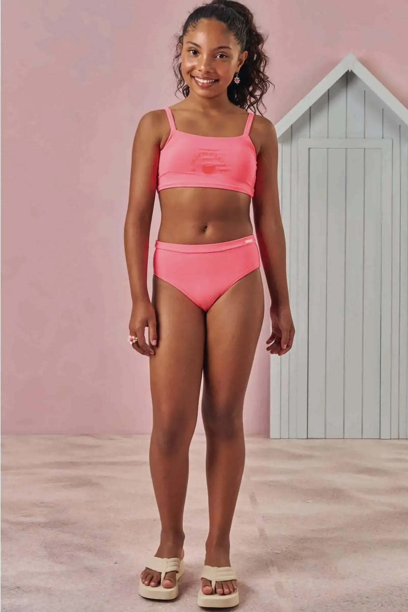 Conjunto de Biquíni com Top e Calcinha Tradicional em Malha UV Dry 50+ 87822 Lilimoon Teen Menina