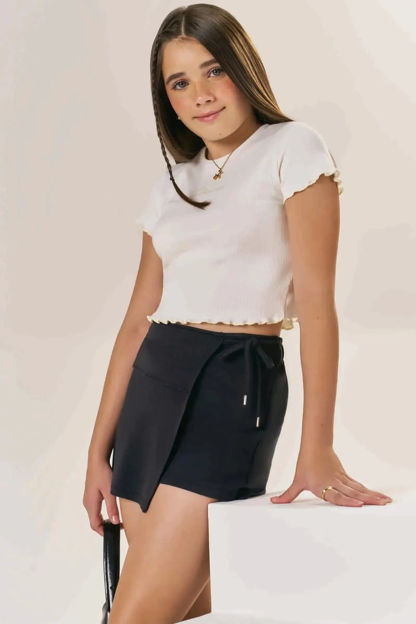 Blusa Cropped em Canelado Liz 88775 Lilimoon Teen Menina