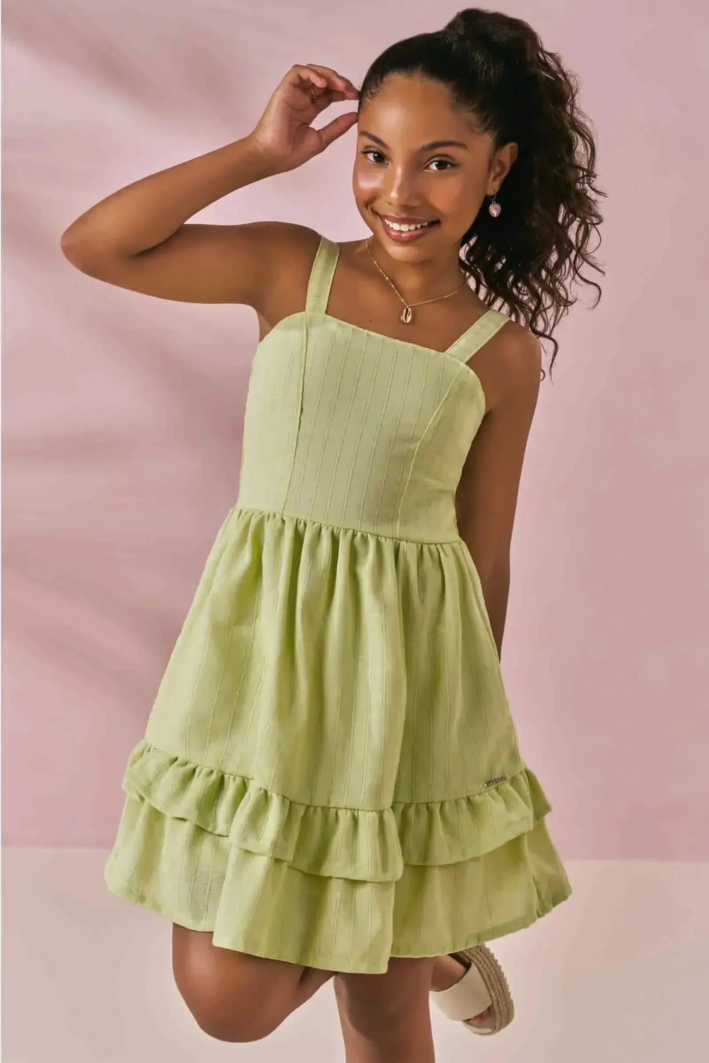 Vestido em Linho Milano 88779 Lilimoon Teen Menina