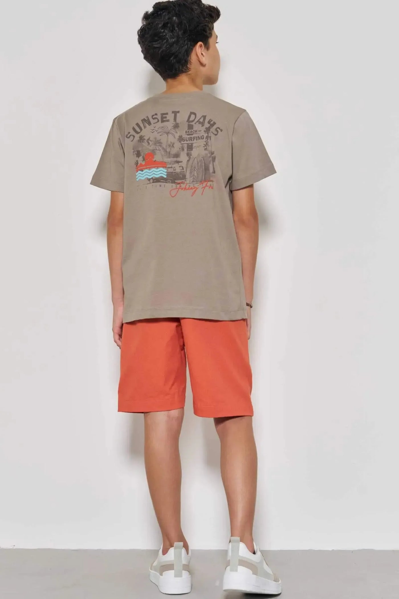 Bermuda em Sarja Girassol com Elastano 87059 Johnny Fox Teen Menino