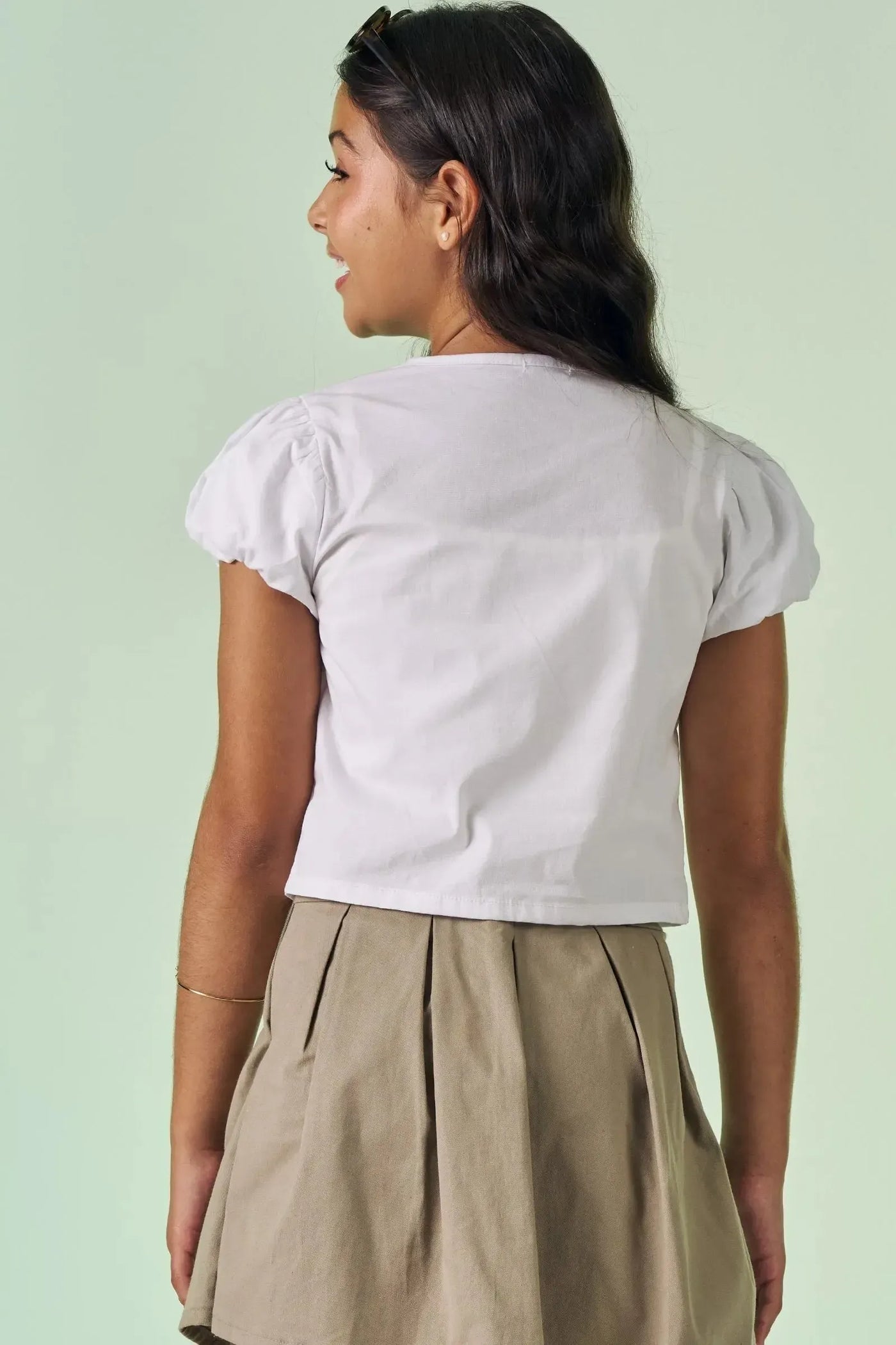 Blusa Boxy em Tricoline com Elastano e Top Cropped em Canelado Liz 87880 Vic&Vicky Teen Menina
