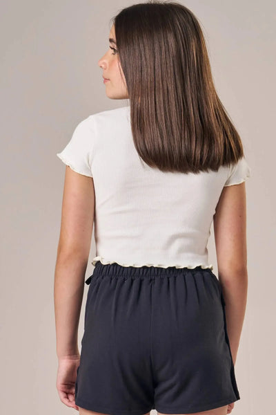 Blusa Cropped em Canelado Liz 88775 Lilimoon Teen Menina