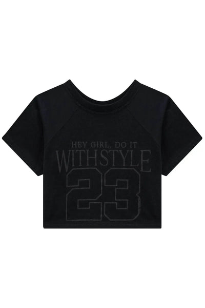 Blusa Raglan Cropped em Meia Malha 87111 Vic&Vicky Teen Menina