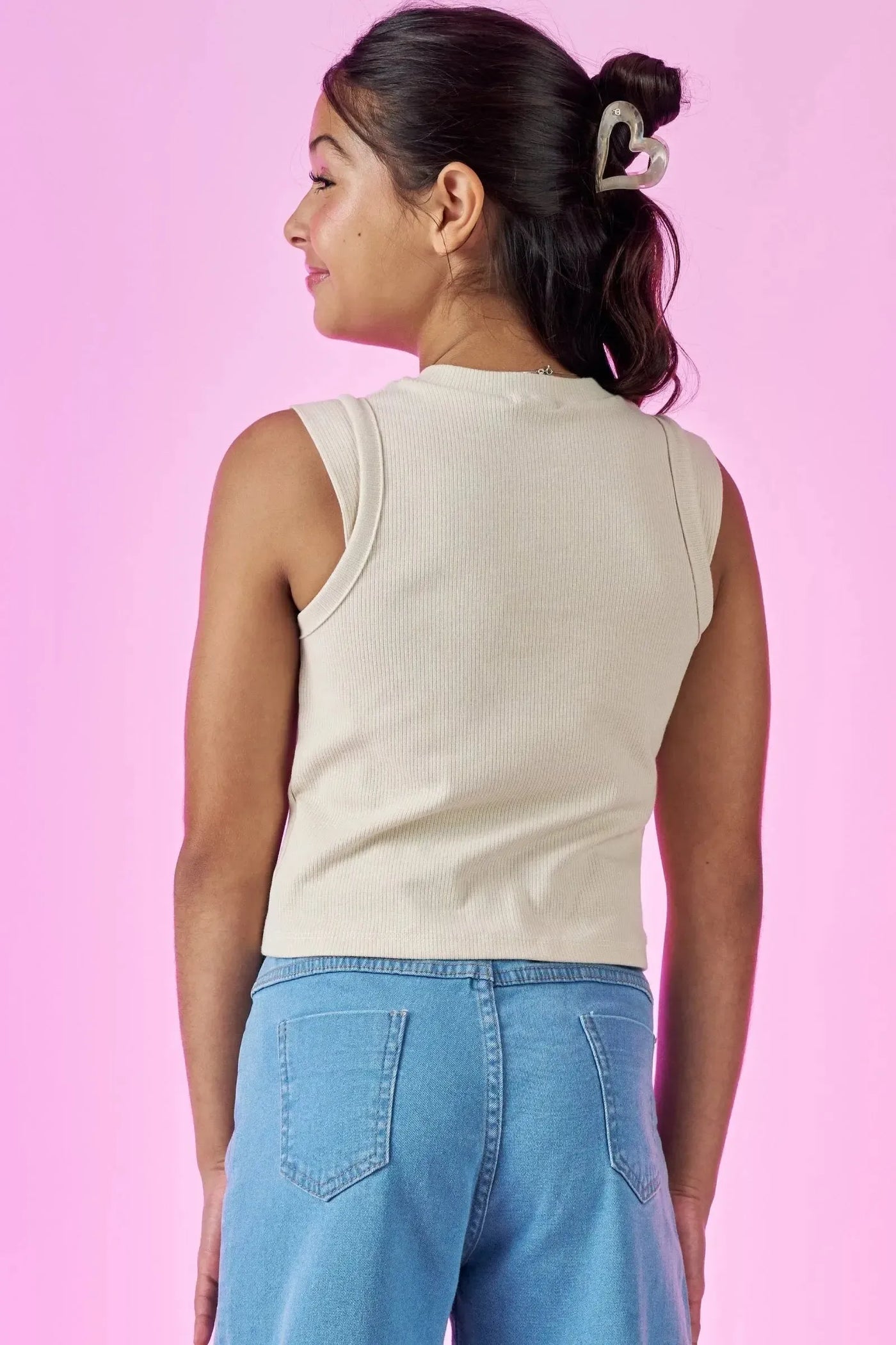 Blusa Regata Boxy em Canelado Liz 86904 Vic&Vicky Teen Menina