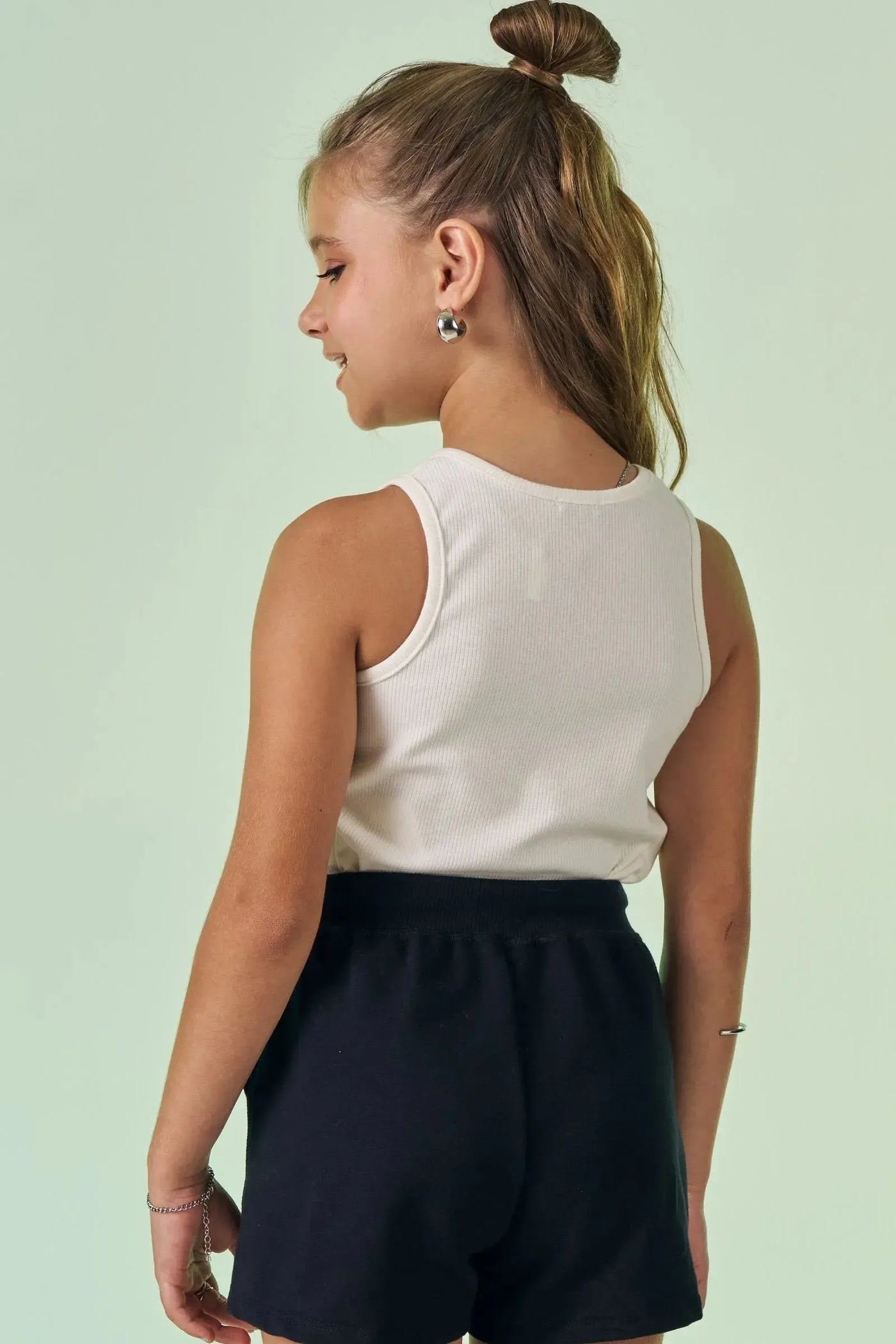 Blusa Regata Boxy em Canelado Liz 87522 Vic&Vicky Teen Menina