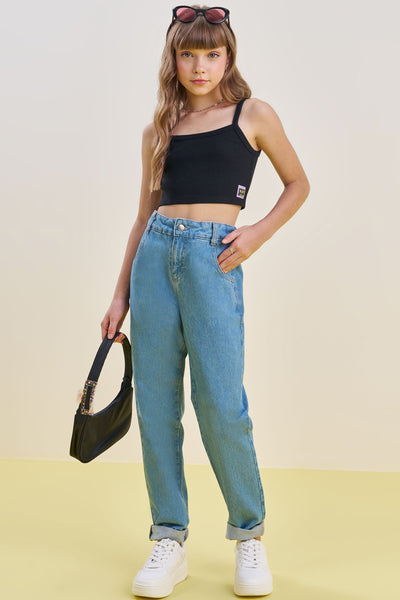 Calça Mom em Jeans 83723 Vic&Vicky Teen Menina