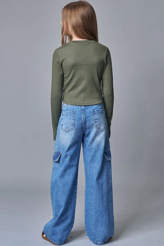 Calça Wide Leg em Jeans Arkansas 90329 Lilimoon Teen Menina