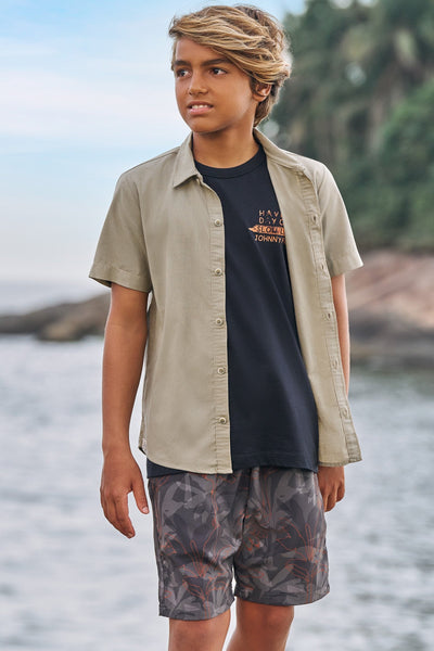 Camisa em Linho Deluxe 83584 Johnny Fox Teen Menino