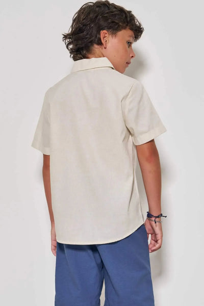 Camisa em Linho Deluxe 86845 Johnny Fox Teen Menino