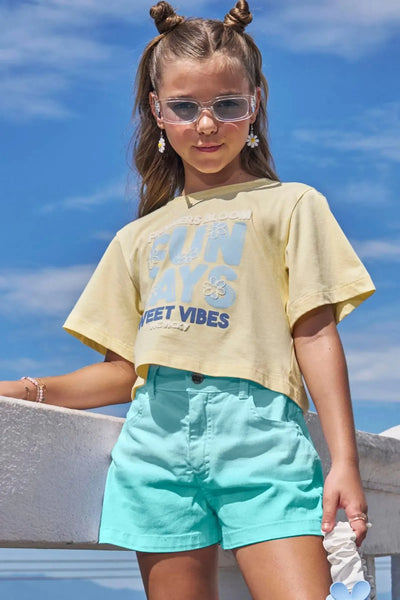 Camiseta Boxy Over em Meia Malha 86893 Vic&Vicky Teen Menina