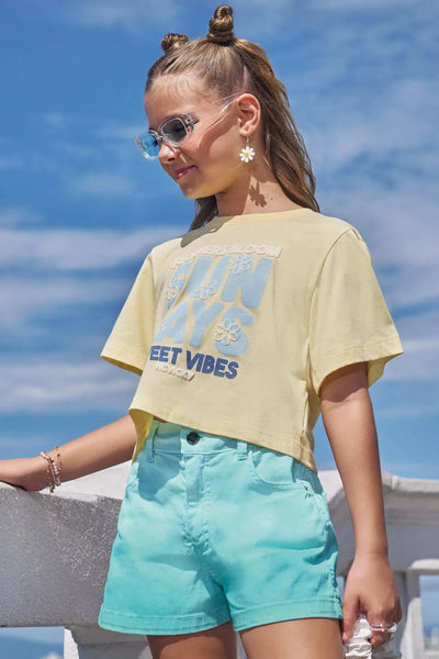 Camiseta Boxy Over em Meia Malha 86893 Vic&Vicky Teen Menina