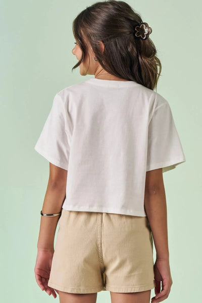 Camiseta Boxy Over em Meia Malha 87147 Vic&Vicky Teen Menina