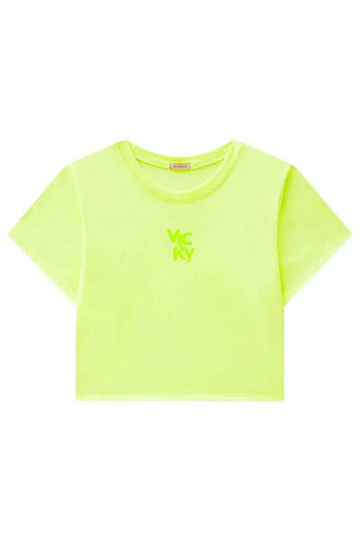 Camiseta Boxy Over em Meia Malha 87147 Vic&Vicky Teen Menina