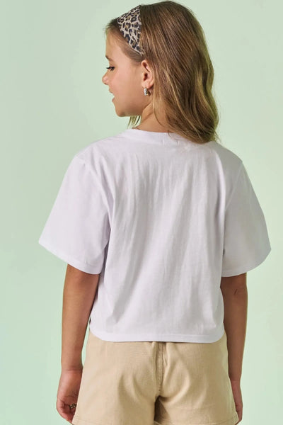 Camiseta Boxy Over em Meia Malha 87511 Vic&Vicky Teen Menina