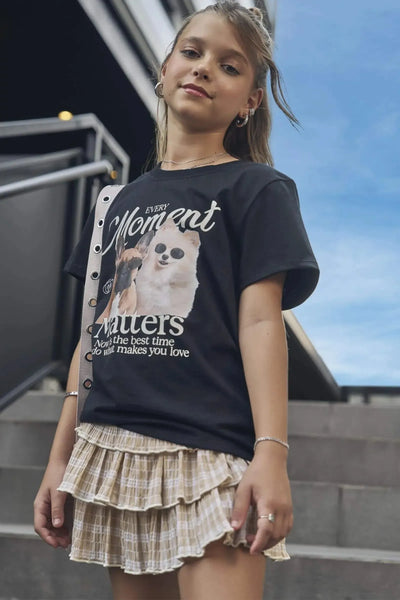 Camiseta Comfy em Meia Malha 88643 Vic&Vicky Teen Menina