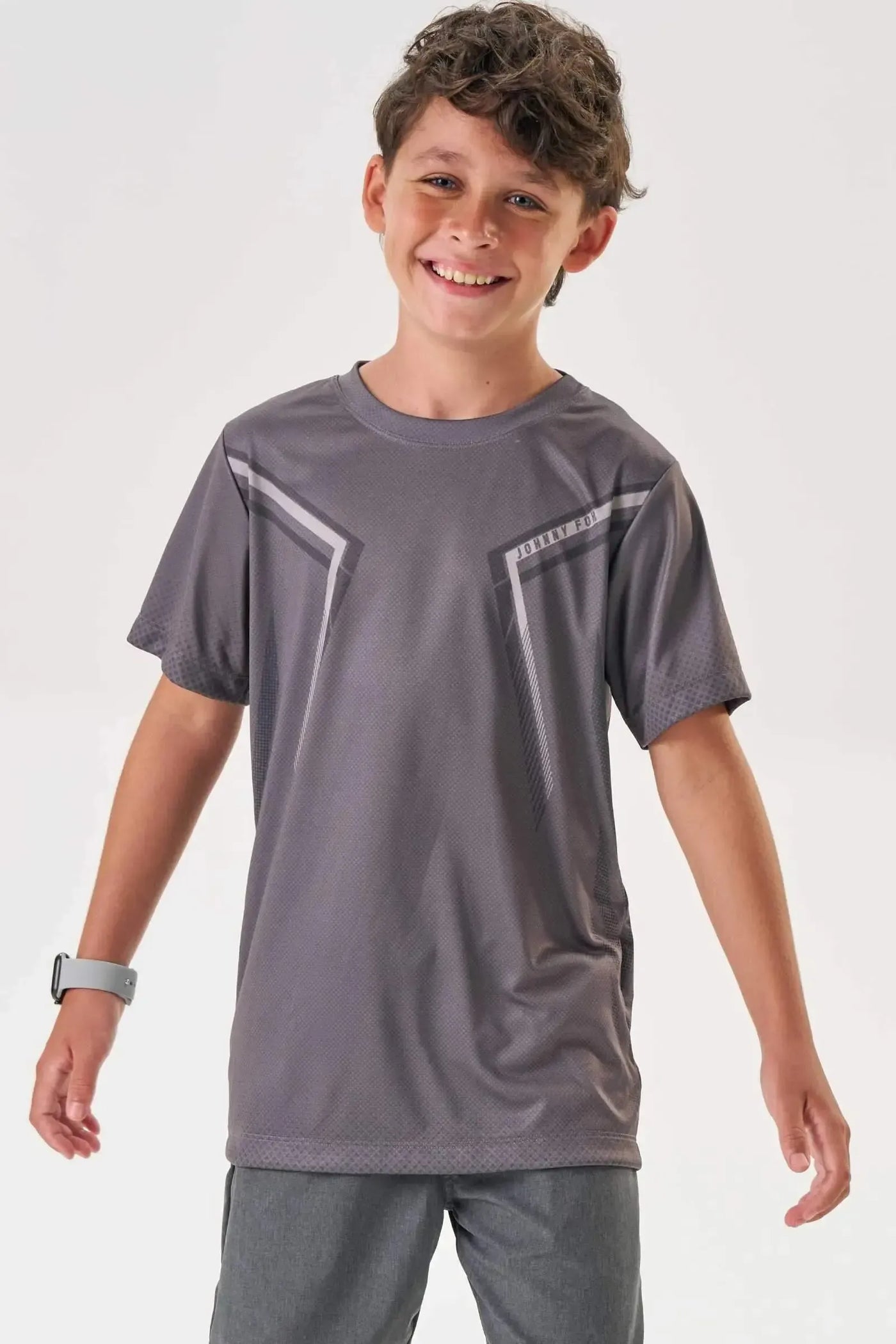 Camiseta em Malha Dry Sports 87640 Johnny Fox Teen Menino