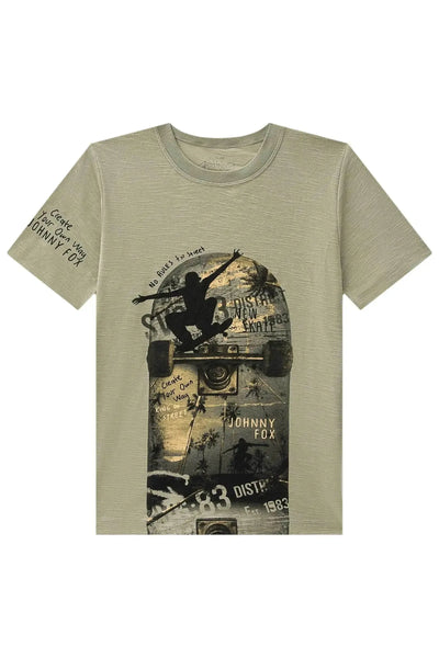 Camiseta em Meia Malha Flamê 87647 Johnny Fox Teen Menino