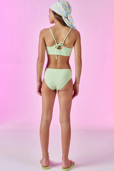 Conjunto de Biquini Top Transpassado e Calcinha Tradicional em Malha Poliamida UV 50+ 87996 Vic&Vicky Teen Menina