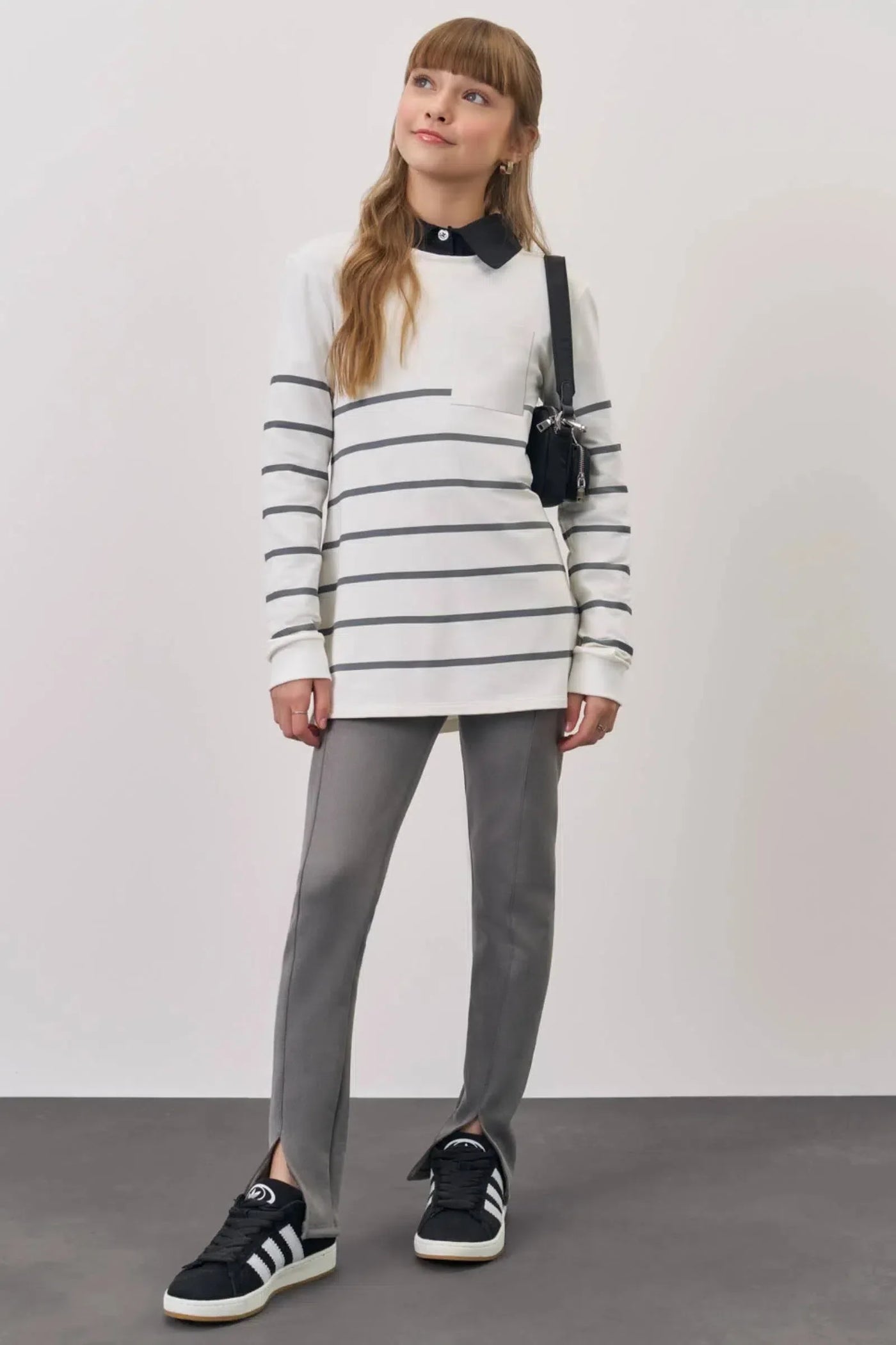 Conjunto de Blusa Alongada em Molevisco e Legging em Suede Twill 81062 Vic&Vicky Teen Menina