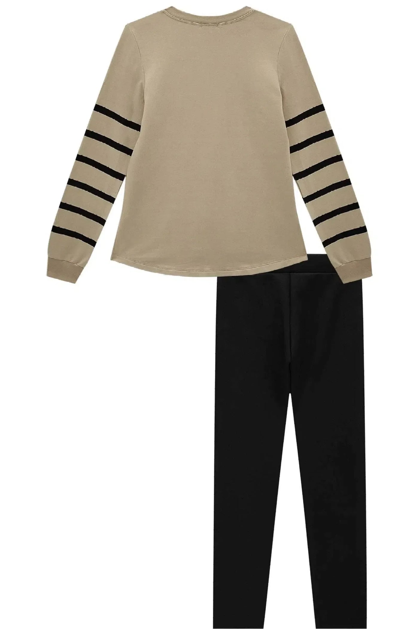 Conjunto de Blusa Alongada em Molevisco e Legging em Suede Twill 81062 Vic&Vicky Teen Menina