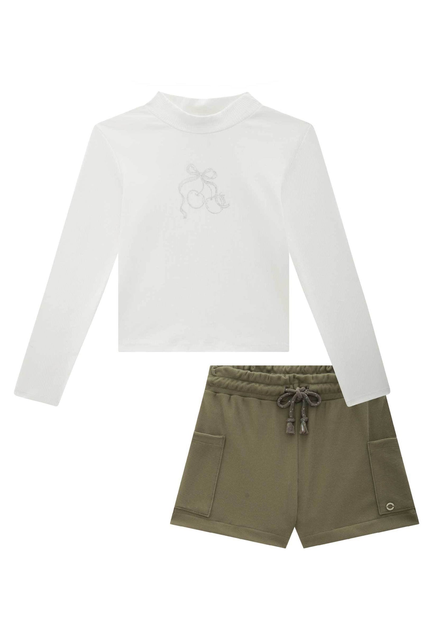 90775 Conjunto de Blusa Boxy em Canelado Liz e Shorts em Canelado Soft 90775 ...