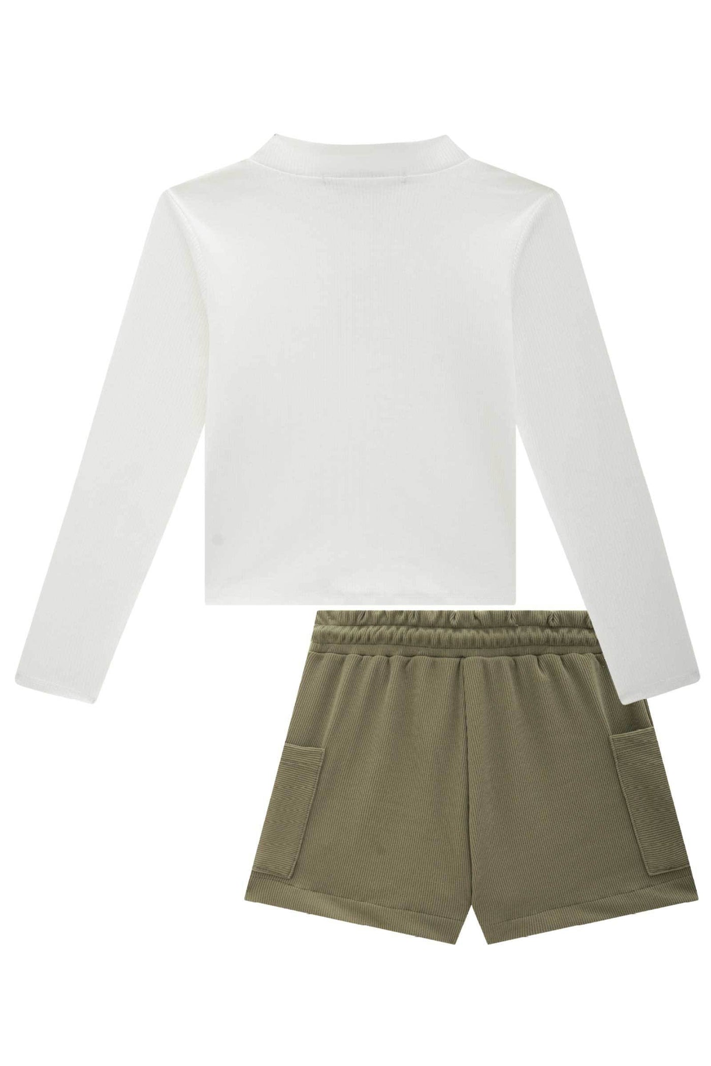 Conjunto de Blusa Boxy em Canelado Liz e Shorts em Canelado Soft 90775 ...