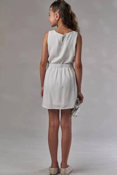 Conjunto de Blusa Cropped e Saia em Viscose Light Shine 87489 Lilimoon Teen Menina