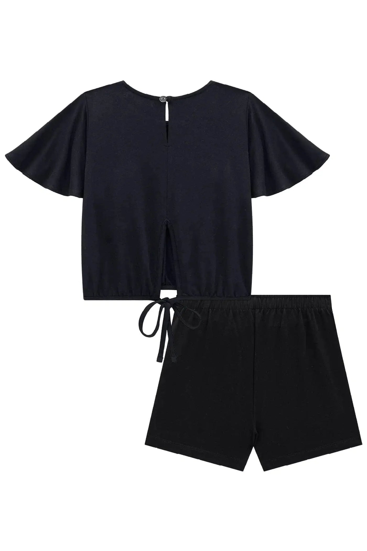 Conjunto Teen Menina de Blusa Cropped e Shorts em Molevisco 81731 Lilimoon