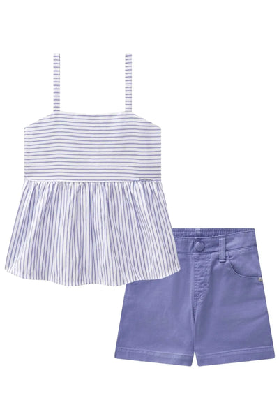 Conjunto de Blusa em Alfaiataria Verano e Shorts em Sarja com Elastano 87469 Lilimoon Teen Menina