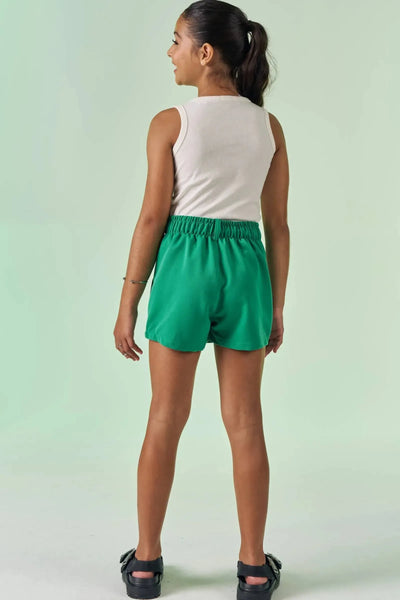 Conjunto de Blusa em Canelado Liz e Short Saia em Blend de Vicose Sarjada 86708 Vic&Vicky Teen Menina