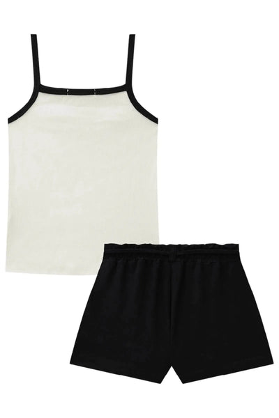 Conjunto de Blusa em Canelado Liz e Shorts em Molevisco 87460 Lilimoon Teen Menina