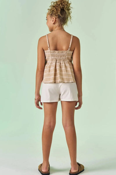 Conjunto de Blusa em Malha Texturizada e Shorts em Sarja com Elastano 87882 Vic&Vicky Teen Menina