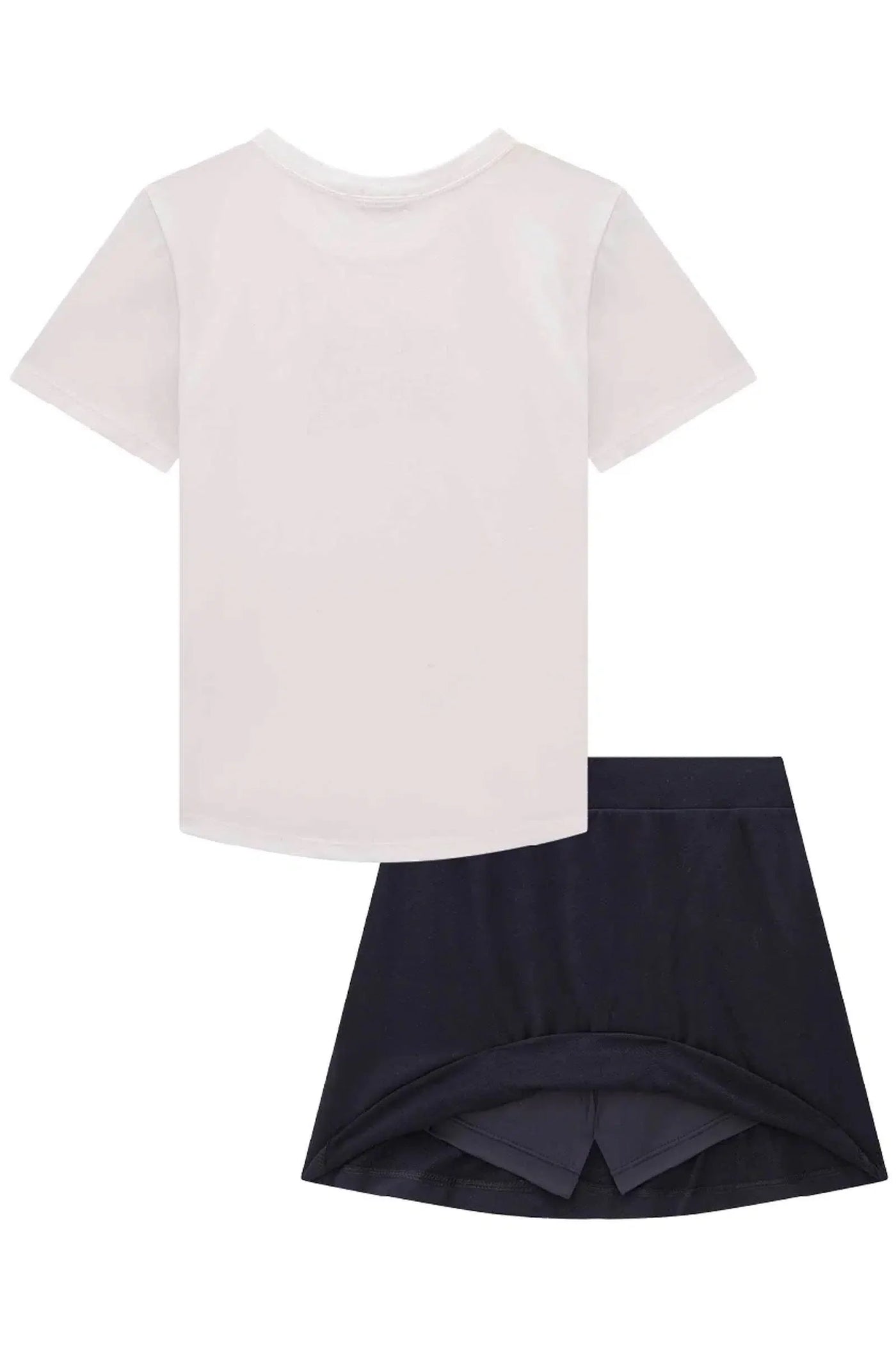 Conjunto Teen Menina de Blusa em Meia Malha e Saia em Molecotton 81768 Vic&Vicky