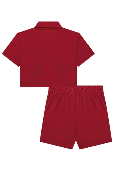 Conjunto de Camisa Boxy e Short Saia em Vicolinho 78100 Lilimoon