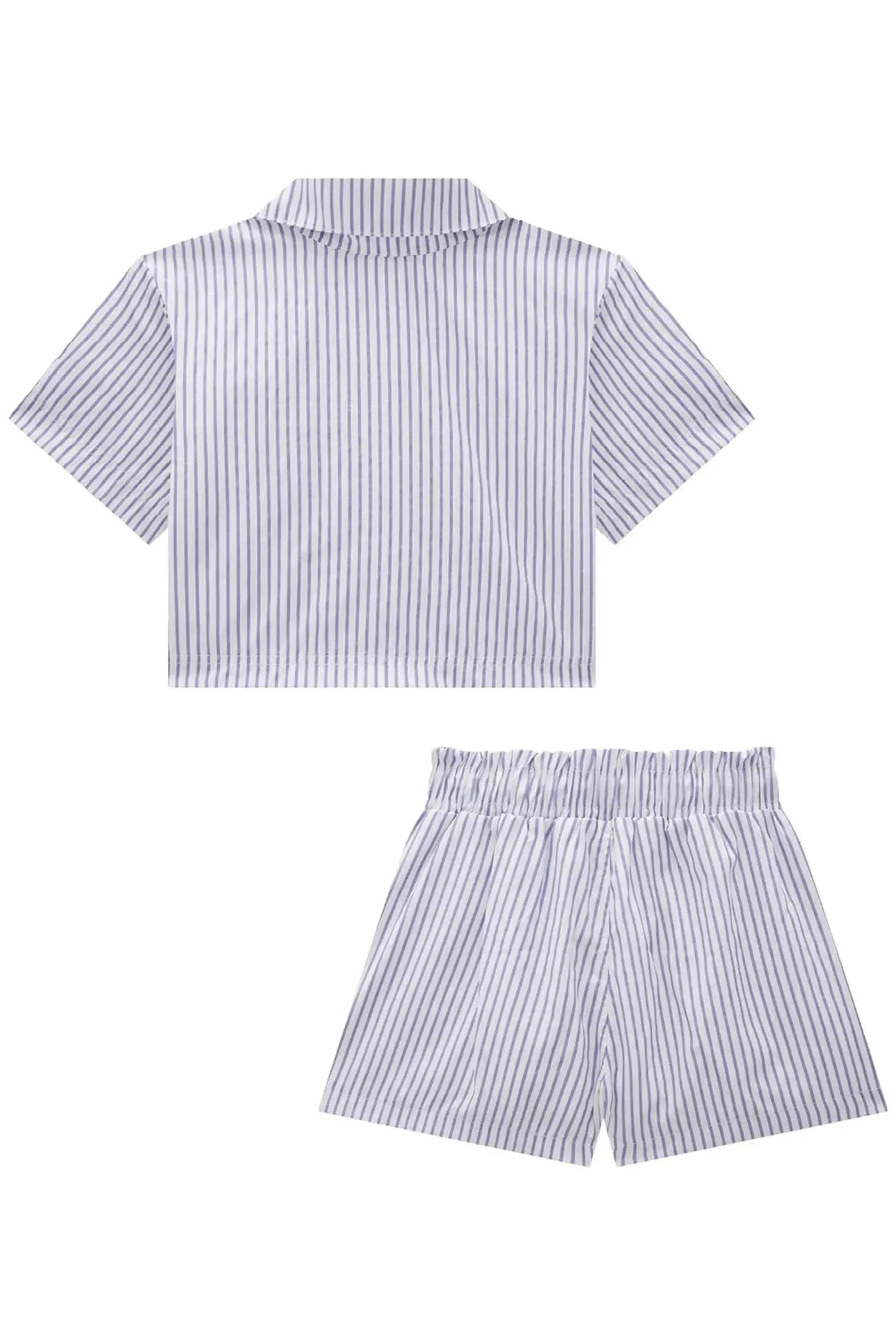 Conjunto de Camisa Boxy Over e Shorts em Alfaiataria Verano 87482 Lilimoon Teen Menina