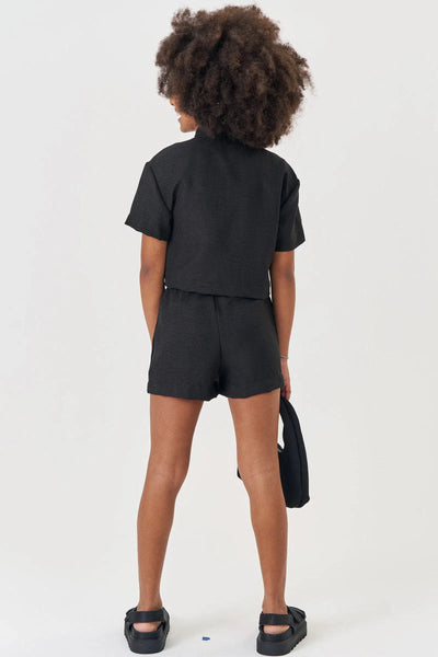 Conjunto Teen Menina de Camisa Cropped e Shorts em Air Flow 81794 Lilimoon