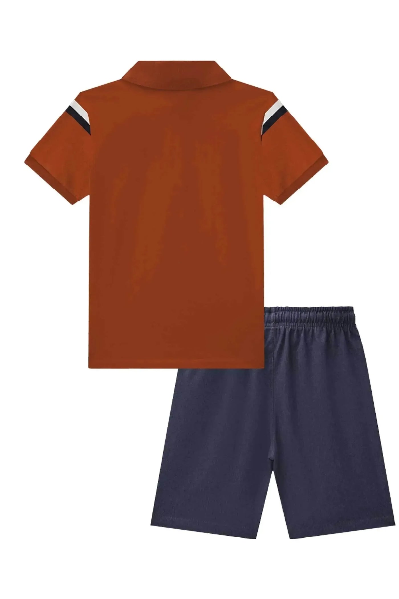 Conjunto de Camisa Polo em Piquet com Elastano e Bermuda em Cotton Jeans com Elastano 87722 Johnny Fox Teen Menino