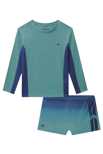 Conjunto de Camiseta e Sunga em Malha Uv Dry com Proteção Uv50+ 88617 Johnny Fox Teen Menino