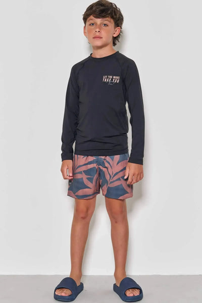 Conjunto de Camiseta em Malha Uv Dry com Proteção UV50+ e Bermuda em Nylon com Elastano 88626 Johnny Fox Teen Menino