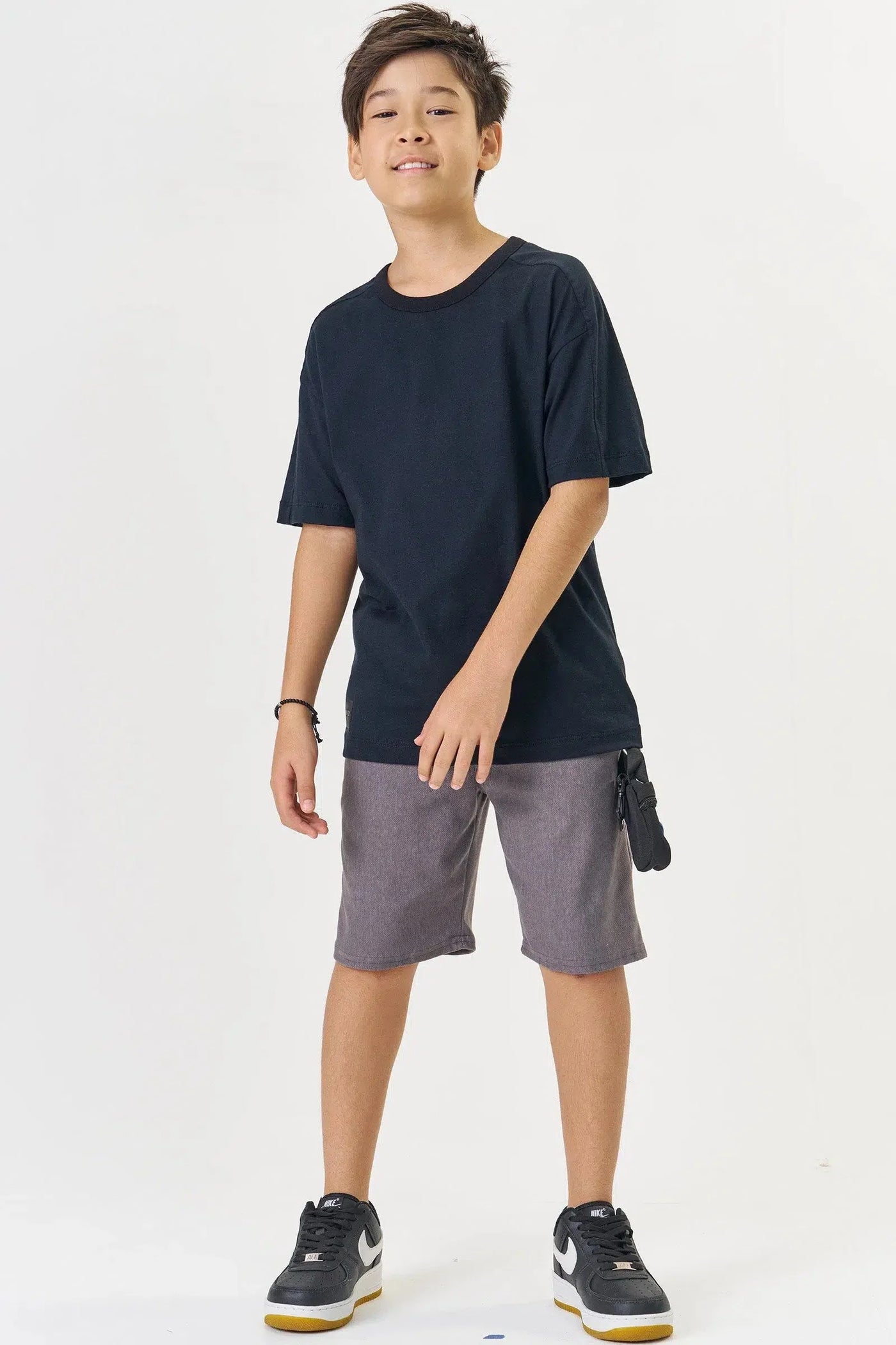 Conjunto Teen Menino de Camiseta em Meia Malha e Bermuda em Cotton Jeans com Elastano 82151 Johnny Fox