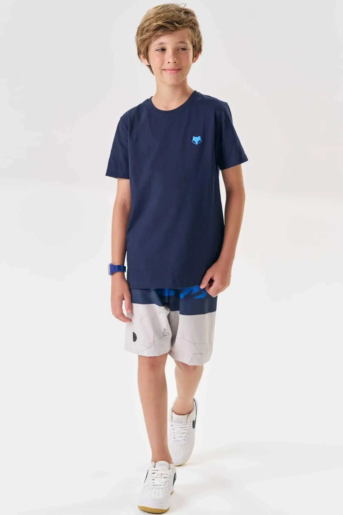 Conjunto de Camiseta em Meia Malha e Bermuda em Nylon Ergonomic com Elastano 88635 Johnny Fox Teen Menino