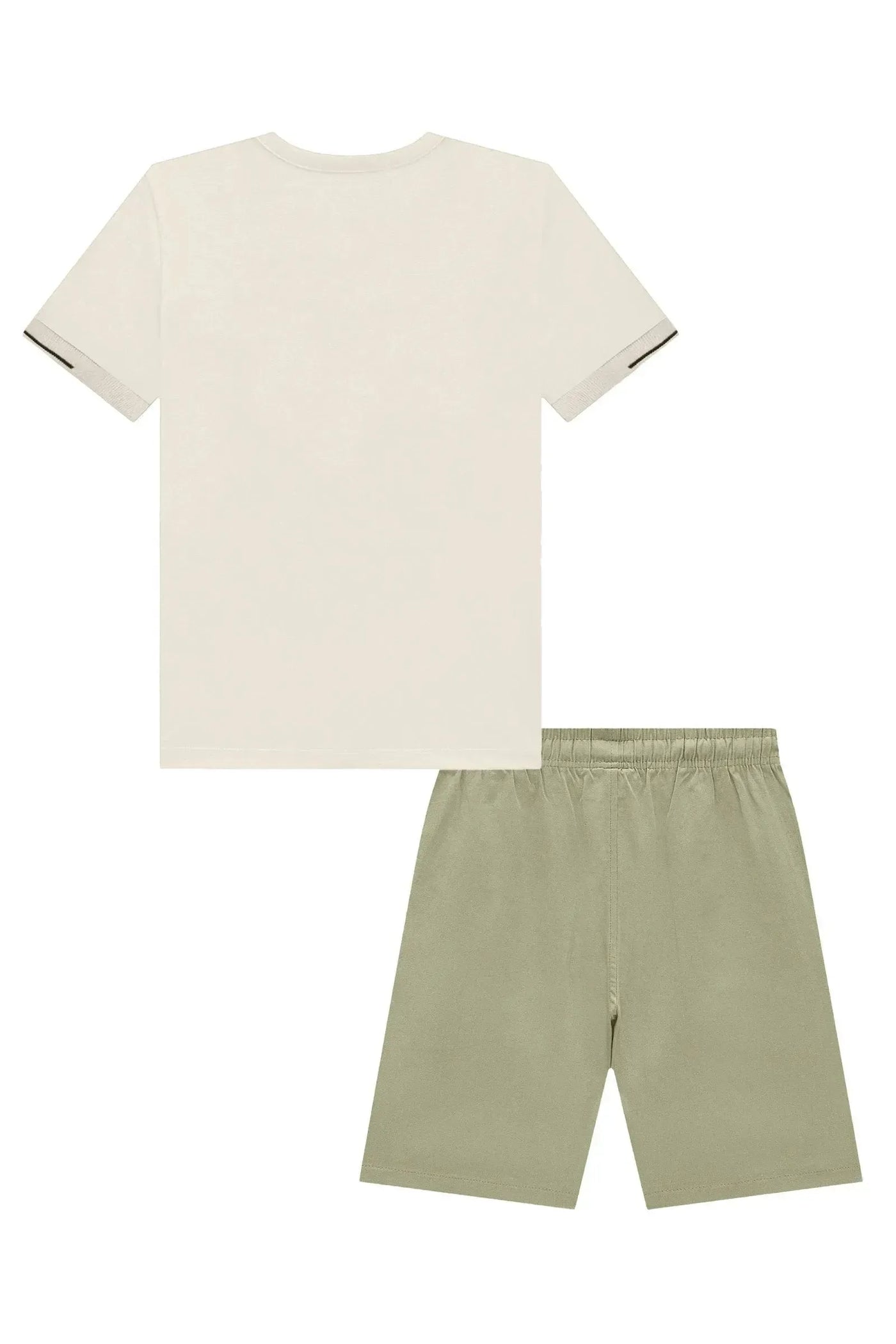 Conjunto de Camiseta em Meia Malha e Bermuda em Sarja Girassol com Elastano 94122 Johnny Fox Teen Menino