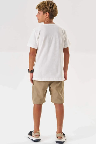 Conjunto de Camiseta em Meia Malha Flamê e Bermuda em Linho Santorine com Elastano 87616 Johnny Fox Teen Menino