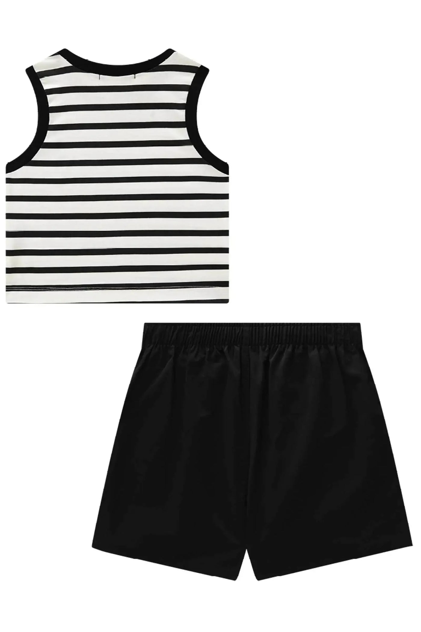 Conjunto de Regata Boxy em Meia Malha e Short Saia em Alfaiataria Amore 88764 Lilimoon Teen Menina