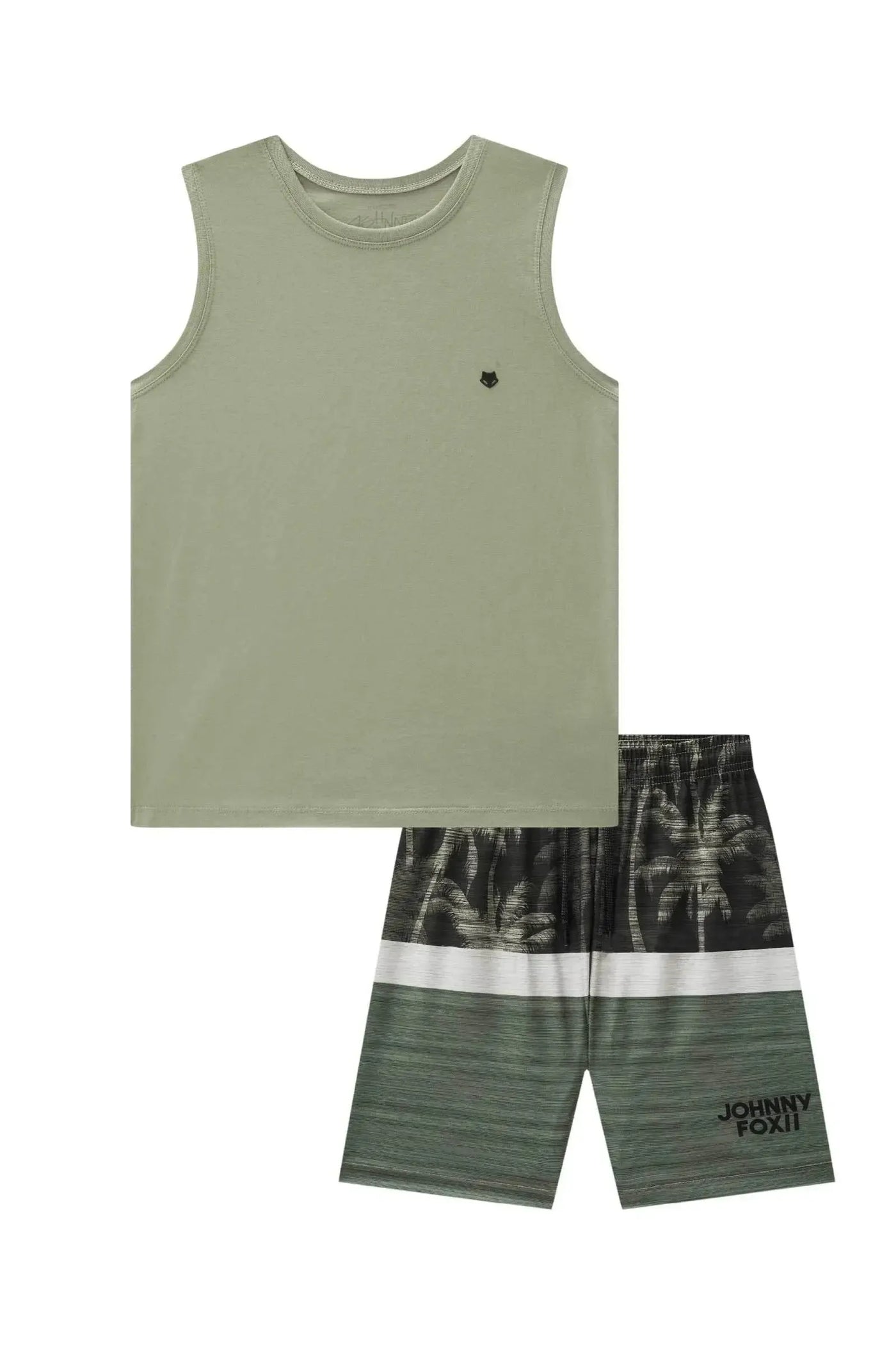 Conjunto de Regata em Meia Malha e Bermuda em Nylon Ergonomic com Elastano 88281 Johnny Fox Teen Menino