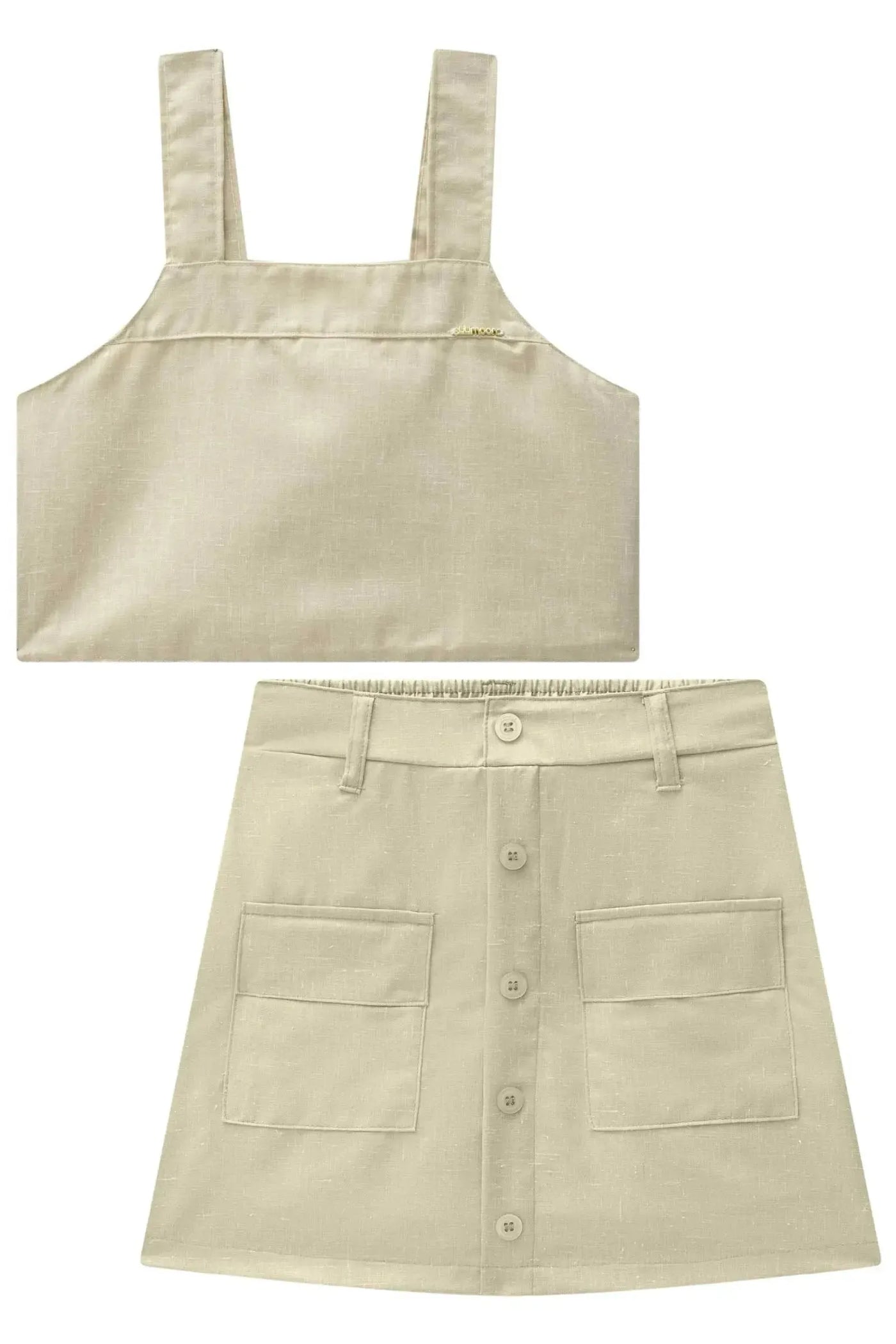 Conjunto de Top Cropped e Saia em Alfaiataria Denver 87477 Lilimoon Teen Menina