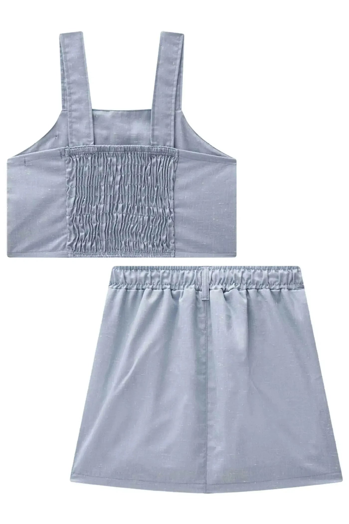 Conjunto de Top Cropped e Saia em Alfaiataria Denver 87477 Lilimoon Teen Menina