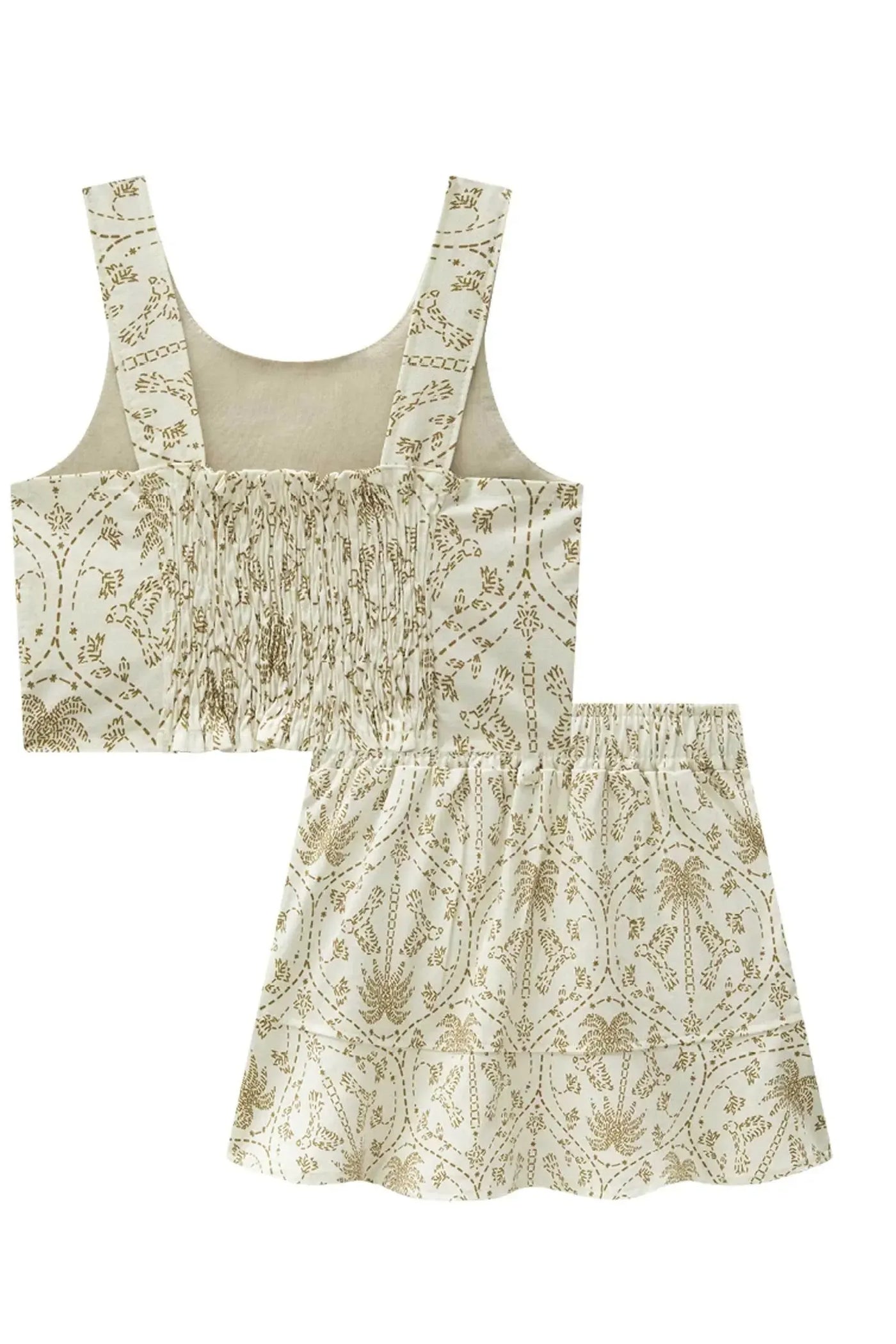 Conjunto de Top Cropped e Saia em Sarja com Elastano 87790 Lilimoon Teen Menina