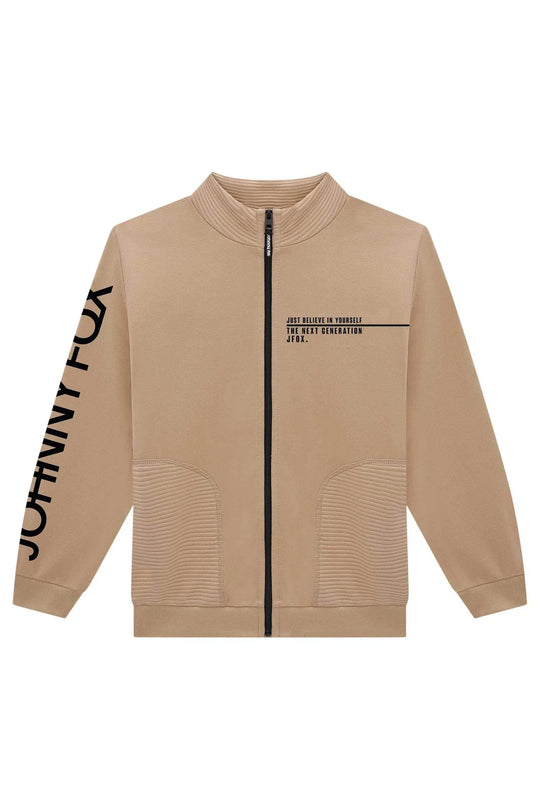 Jaqueta em Moletom sem Pelúcia com Detalhe em Moletom Relevo sem