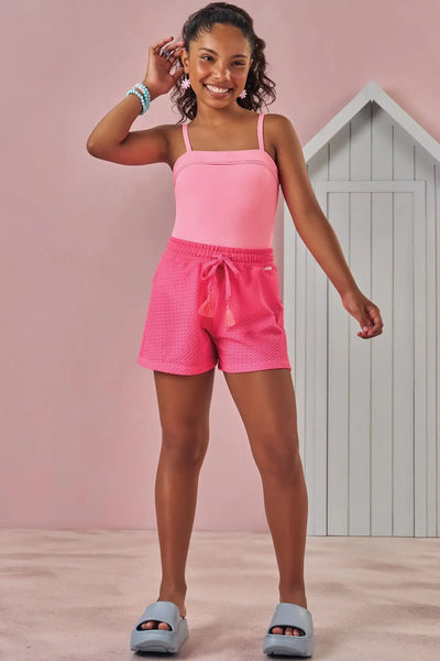 Maiô em Malha Jacquard Catarina com Proteção UV 50+ 87962 Lilimoon Teen Menina